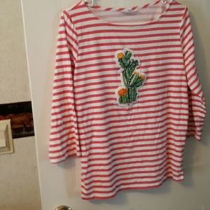 Hillard & Hanson pink and white with cactus flower